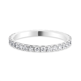 2mm Brilliant Cut Diamond Full Claw Set Platinum Wedding Ring