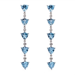 Aqua & Diamond Drop Earrings 3.67ct