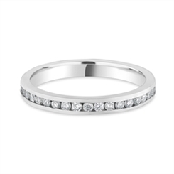 2.5mm Diamond Half Channel Set 18ct White Gold Wedding Ring