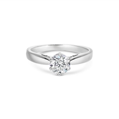 Six Claw Diamond Set Single Stone Engagement Ring 0.65ct
