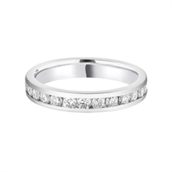 3.3mm Brilliant Cut Diamond Full Channel Set 18ct White Gold Wedding Ring