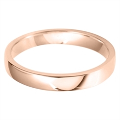 3mm Court Light Weight 18ct Rose Gold Wedding Ring