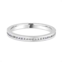 2mm Brilliant Cut Diamond Full Channel Set Wedding Ring Platinum
