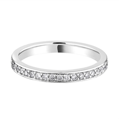 2.3mm Brilliant Cut Diamond Grain Set Full Platinum Wedding Ring