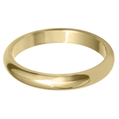 3mm D Shape Medium 18ct Yellow Gold Wedding Ring