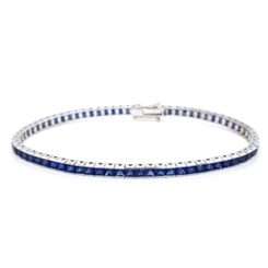 Princess Cut Sapphire Channel Set Bracelet 8.21ct 