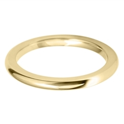 2mm Heavy Weight Court Wedding Ring 18ct Yellow Gold