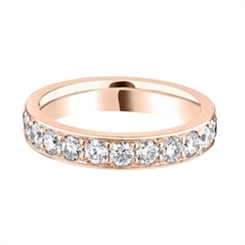 3.6mm Diamond Grain Set Full 18ct Rose Gold Wedding Ring