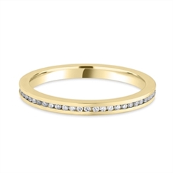 2mm Brilliant Cut Diamond Full Channel Set 18ct Yellow Gold Wedding Ring