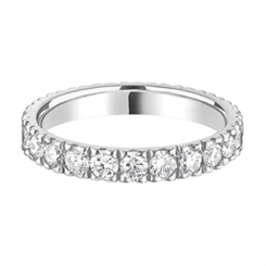 3mm Brilliant Cut Diamond Claw Set Full Set Platinum Wedding Ring