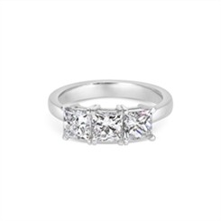 Princess Cut Three Stone Engagement Ring 2.13ct