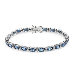 Aquamarine & Brilliant Cut Diamond Line Bracelet 8.79ct