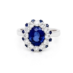 Tanzanite & Diamond Dress Ring With Sapphire Accents