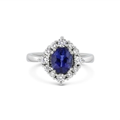 Sapphire & Diamond Claw Set Cluster Ring 2.02ct