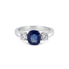 Sapphire & Diamond Three Stone Engagement Ring 2.28ct