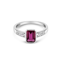 Pink Tourmaline & French Cut Diamond Ring 2ct Approx