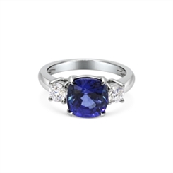 Sapphire & Diamond Three Stone Ring 4ct