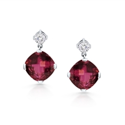 Pink Tourmaline & Diamond Drop Earrings 4.47ct