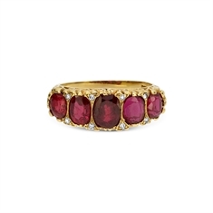 Victorian Ruby Carved Half Hoop 2.50ct Approx