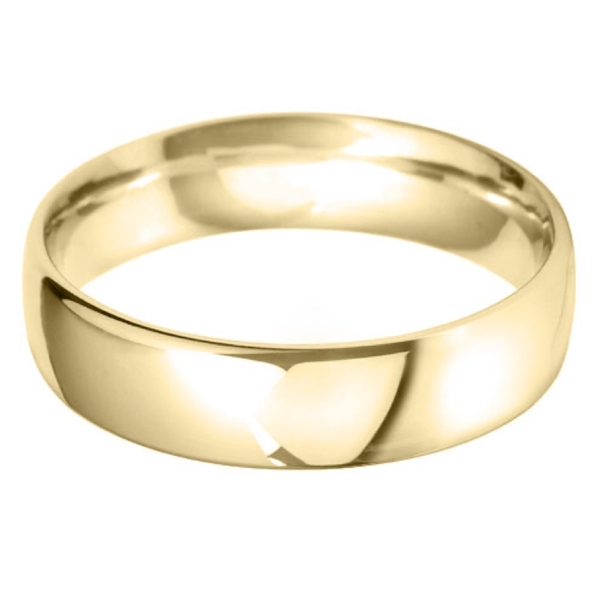 6mm Medium Weight Court 18ct Yellow Gold Wedding Ring