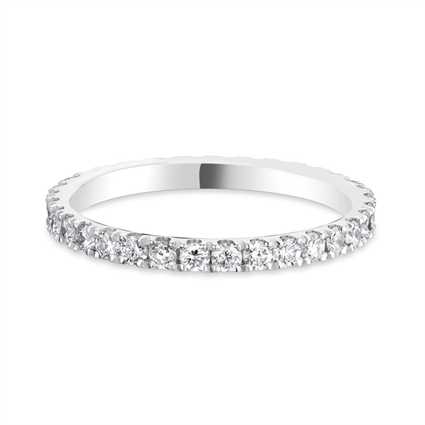 2mm Brilliant Cut Diamond Full Claw Set Platinum Wedding Ring