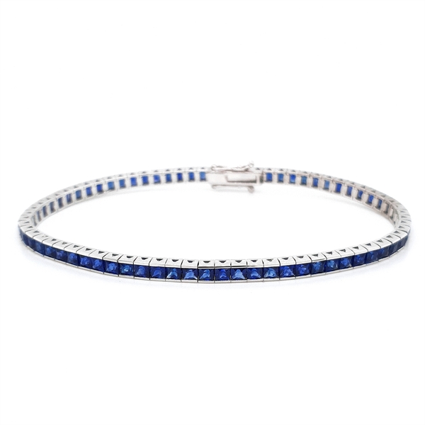 Channel Set Sapphire Line Bracelet 8.36ct