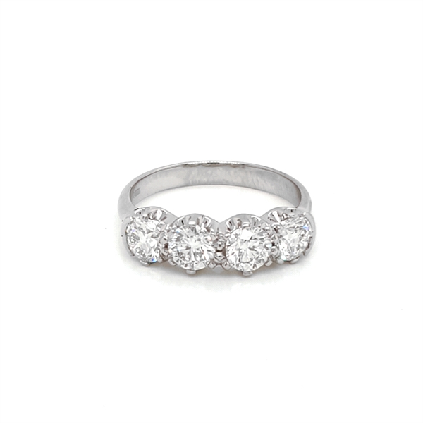 Four Stone Scalloped Diamond Half Eternity Ring 1.60ct