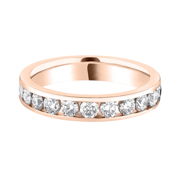 3.6mm Brilliant Cut Diamond Full Channel Set 18ct Rose Gold Wedding Ring
