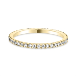 1.5mm Brilliant Cut Diamond Claw Set Full 18ct Yellow Gold Wedding Ring