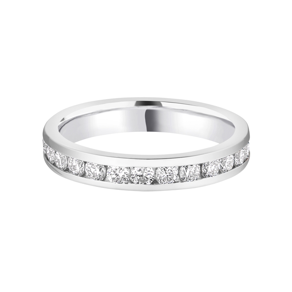 3.3mm Platinum Brilliant Cut Diamond Full Channel Set Wedding Ring