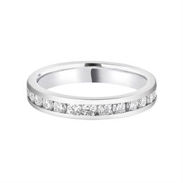 3.3mm Platinum Brilliant Cut Diamond Full Channel Set Wedding Ring