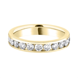 3.6mm Full Channel Set Brilliant Cut Diamond Wedding Ring 18ct Yellow Gold
