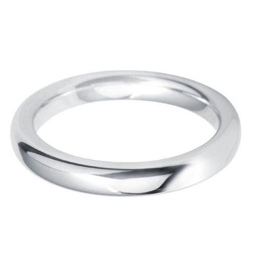 3mm Platinum Heavy Court Wedding Ring