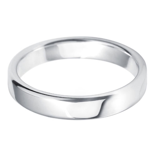 4mm Platinum Court Wedding Ring Medium Weight