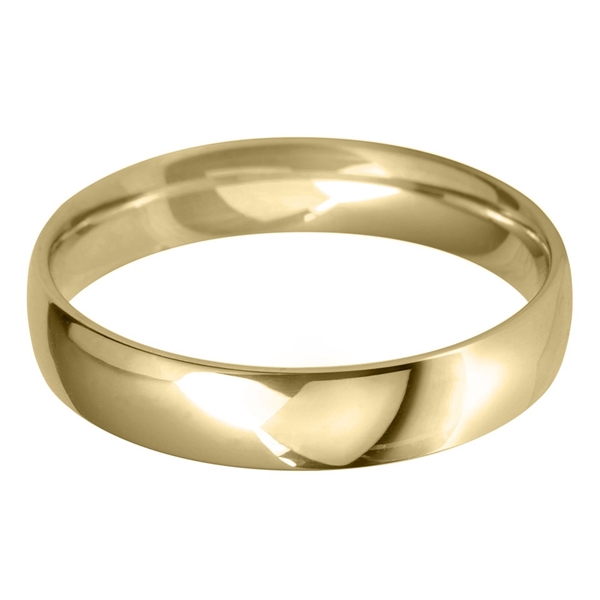 4mm 18ct Yellow Gold Light Court Wedding Ring