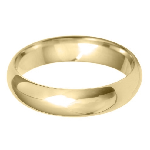 5mm Light D Shape 18ct Yellow Gold Wedding Ring