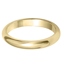 2.5mm Light D Shape 18ct Yellow Gold Wedding Ring