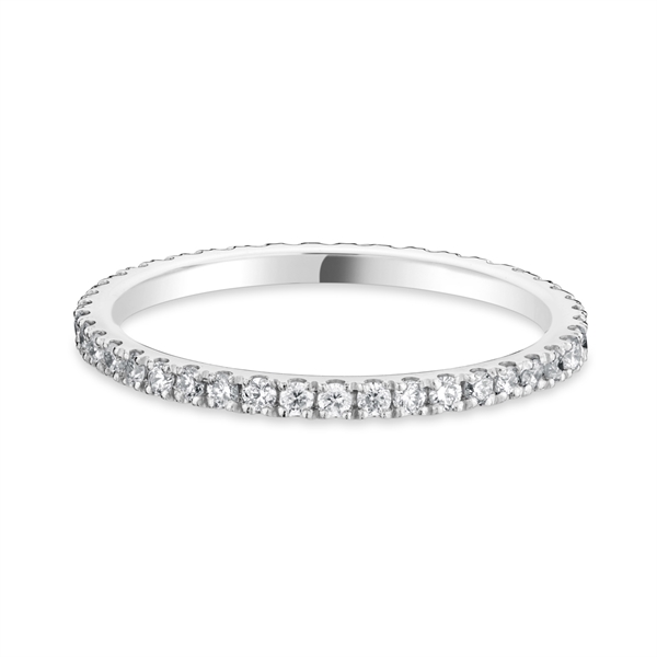 1.5mm Claw Set Brilliant Cut Diamond Full Set Platinum Wedding Ring