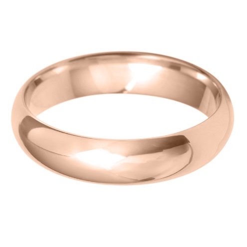 5mm 18ct Rose Gold Light D Shape Wedding Ring