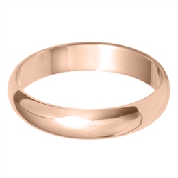4mm Light D Shape Wedding Ring 18ct Rose Gold