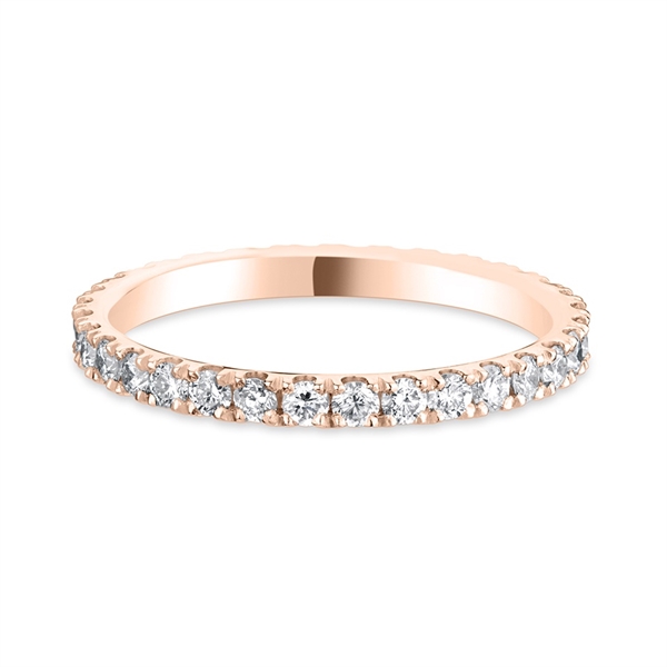 2mm Brilliant Cut Claw Set Diamond Full Wedding Ring 18ct Rose Gold