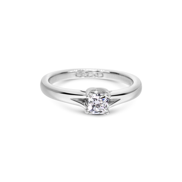 Single Stone Cushion Cut Diamond Engagement Ring 0.20ct