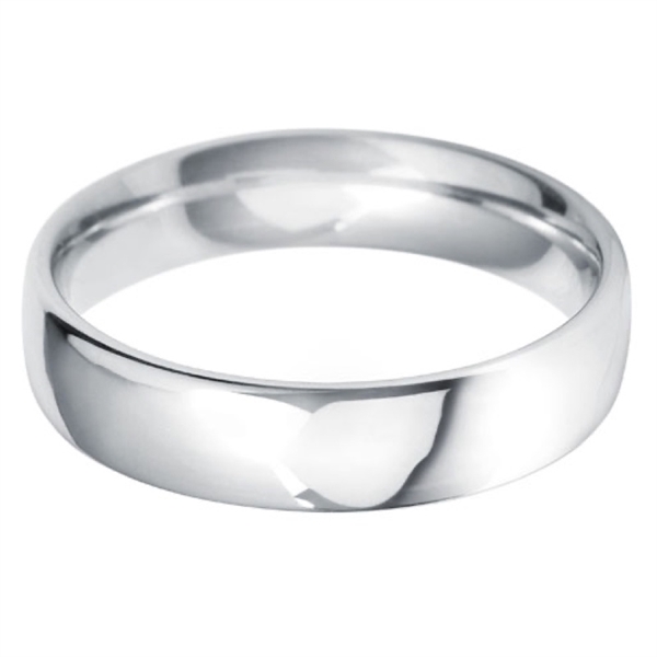 5mm Court 18ct White Gold Medium Weight Wedding Ring