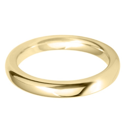 3mm Court 18ct Yellow Gold Heavy Wedding Ring