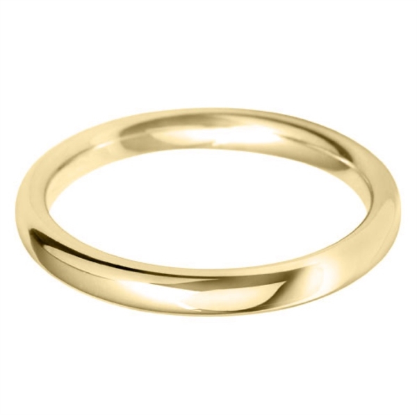 2.5mm 18ct Yellow Gold Medium Court Wedding Ring