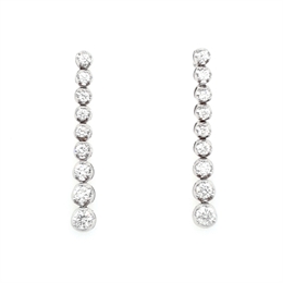 Diamond Brilliant Cut Drop Earrings 1.45ct 