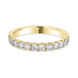 2.5mm Brilliant Cut Diamond Half Claw Set Wedding Ring 18ct Yellow Gold
