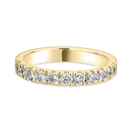 3mm Half Claw Set Brilliant Cut Diamond Wedding Ring 18ct Yellow Gold