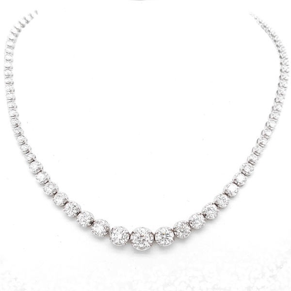 Brilliant Cut Diamond Line Necklace 6.43ct