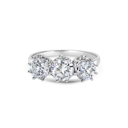 Claw Set Three Stone Brilliant Cut Diamond Engagement Ring 2.20ct